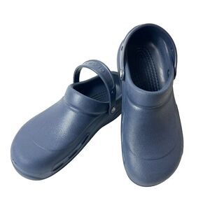Crocs Men's 10 Rubber Clog Shoes Navy Blue Casual Comfort Non Marking Women's 12